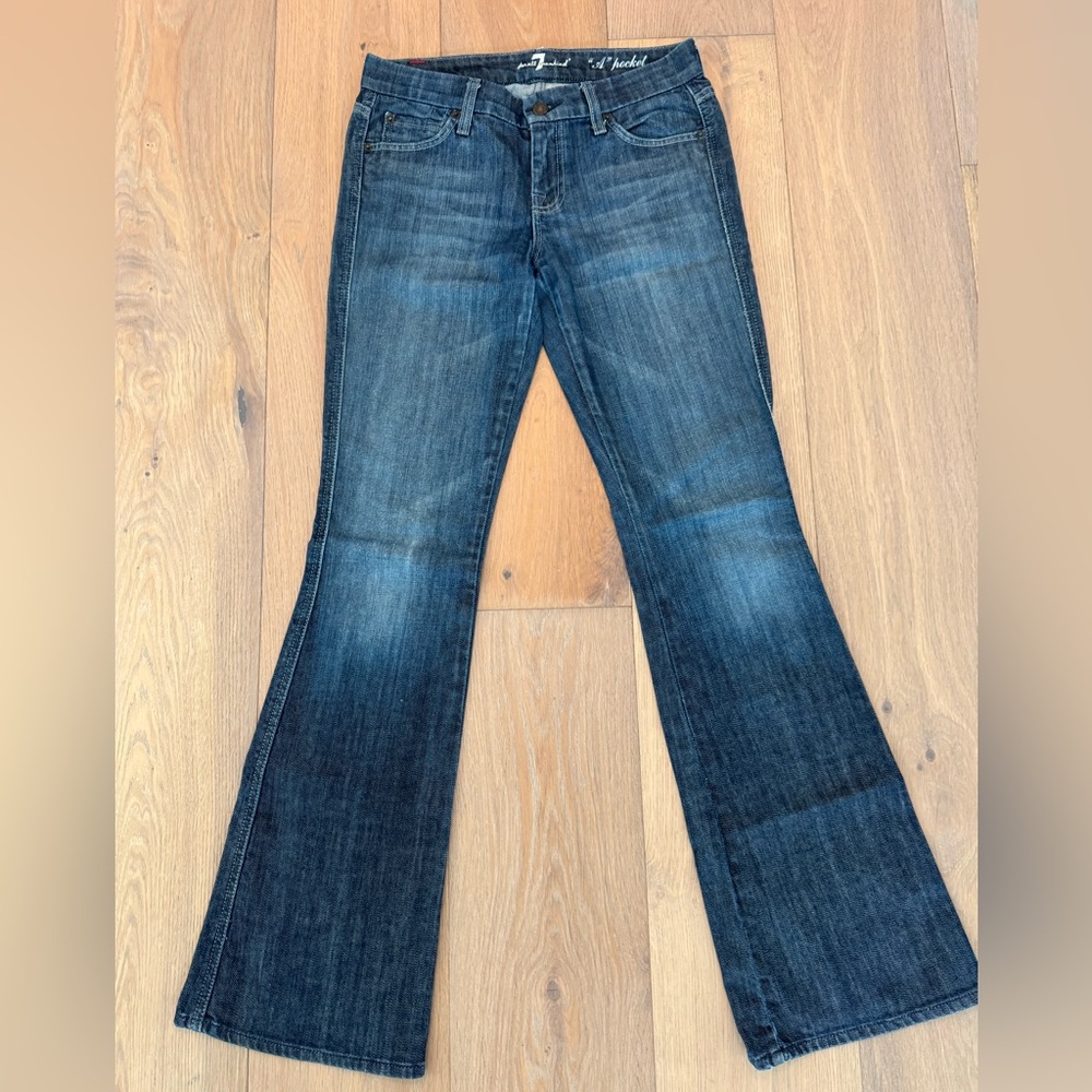 7 For All Mankind Dark Blue Flare Jeans